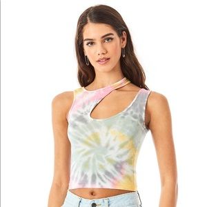 LF SPIRAL TIE DYE CUT OUT TANK TOP